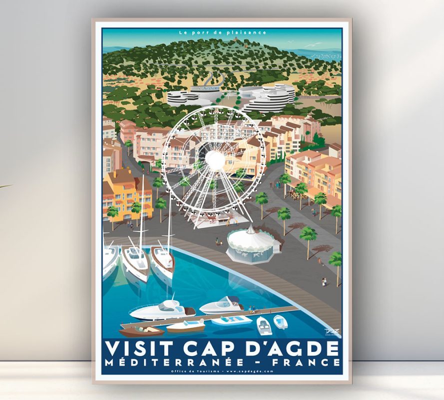 Affiche « Visit Cap d’Agde » – Le Port de plaisance ©Doz